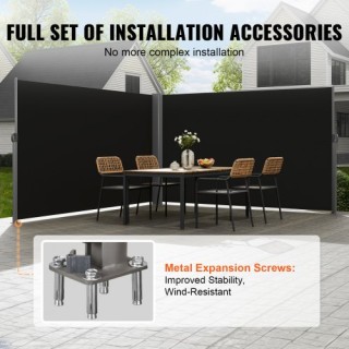 VEVOR Μαύρο Αναδιπλούμενο Διαχωριστικό 236x71 εκ. για Ιδιωτικότητα ...
