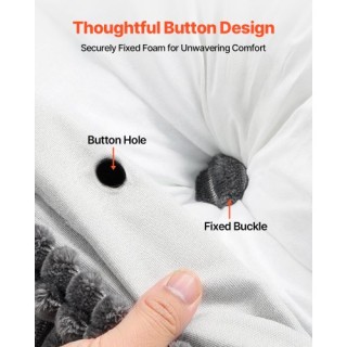 VEVOR Μαξιλάρι Κεφαλαριού King Wedge με 2 Τσέπες & Στηρίγματα Κεφαλ...