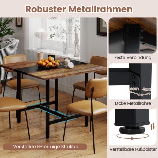 Costway Τετράγωνιο Τραπέζι Συνεδριάσεων με Μεταλλικό Πλαίσιο - Τραπ...