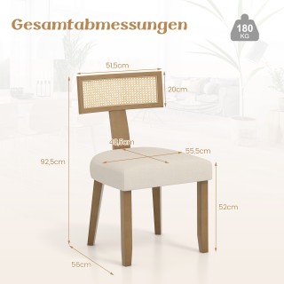 Costway Καρέκλα τραπεζαρίας/κουζίνας με πλάτη από ρατάν, επενδεδυμέ... Costway Καρέκλα τραπεζαρίας/κουζίνας με πλάτη από ρατάν, επενδεδυμέ...