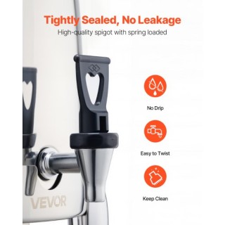 VEVOR Διανομέας Ποτών Ανοξείδωτος Χάλυβας 12L για Ζεστά & Κρύα Ροφή...