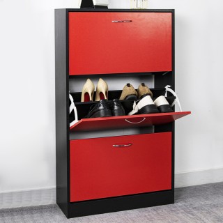 BAKAJI Παπουτσοθήκη 3 Πόρτες Ράφια Διπλού Βάθους με Χερούλι Κόκκιν... BAKAJI Παπουτσοθήκη 3 Πόρτες Ράφια Διπλού Βάθους με Χερούλι Κόκκιν...