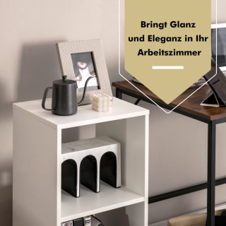 Costway Σετ 2 Ξύλινα Λευκά Ράφια με 2 Επίπεδα & Προστασία Ανατροπής... Costway Σετ 2 Ξύλινα Λευκά Ράφια με 2 Επίπεδα & Προστασία Ανατροπής...