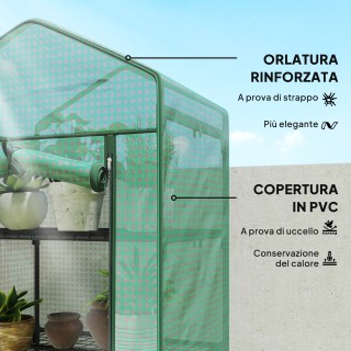 Outsunny Πενταεπίπεδο Θερμοκήπιο για Φυτά με Φερμουάρ, από Ατσάλι κ...