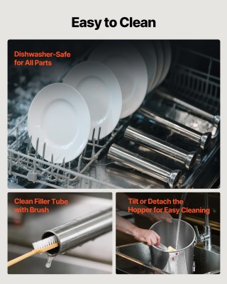 VEVOR Ανοξείδωτος Χειροκίνητος Γεμιστήρας Λουκάνικου 5L με 5 Σωλήνε... VEVOR Ανοξείδωτος Χειροκίνητος Γεμιστήρας Λουκάνικου 5L με 5 Σωλήνε...