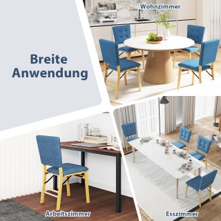 Costway Σετ Καρεκλών Τραπεζαρίας Δίχως Μπράτσα με Επενδεδυμένο Κάθι...