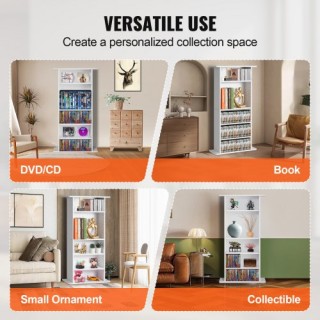 VEVOR Ντουλάπι Αποθήκευσης Μέσων 5 Επιπέδων Ρυθμιζόμενα Ράφια DVD Χ...