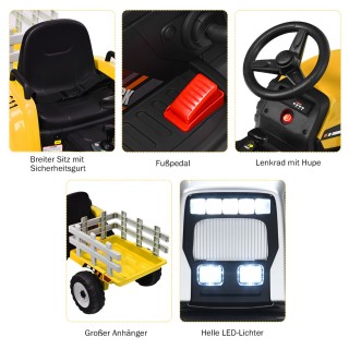 Costway Ηλεκτρικό Παιδικό Τρακτέρ με Ρυμουλκούμενο 12V Κίτρινο TY32... Costway Ηλεκτρικό Παιδικό Τρακτέρ με Ρυμουλκούμενο 12V Κίτρινο TY32...