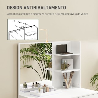 HOMCOM Τραπέζι Μακιγιάζ με 3 Ράφια και Συρτάρια με Καθρέφτη και Σκ... HOMCOM Τραπέζι Μακιγιάζ με 3 Ράφια και Συρτάρια με Καθρέφτη και Σκ...