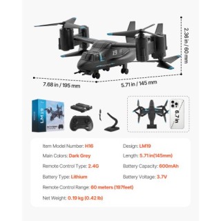 VEVOR Ελικόπτερο RC 2.4GHz με Γυροσκόπιο, 4-Κανάλια, Φώτα Φτερών & ... VEVOR Ελικόπτερο RC 2.4GHz με Γυροσκόπιο, 4-Κανάλια, Φώτα Φτερών & ...