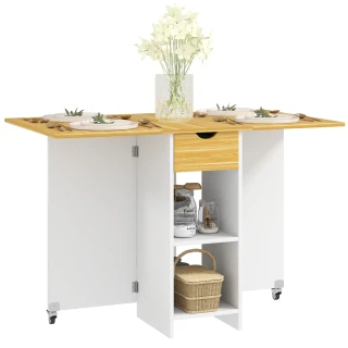 HOMCOM Esstisch klappbar für 2-4 Personen mit 2 Klappeinsätzen...