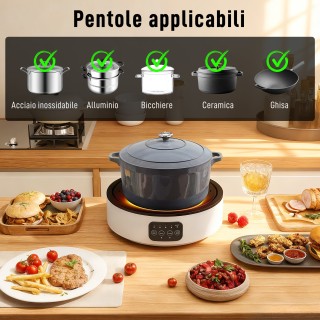 HOMCOM Ηλεκτρική Εστία Υπέρυθρων 2000W με Σχάρα Ø30cm 800-292V90WT