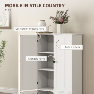 HOMCOM Λευκή Κουζίνα Κρεντέντζα 58.2x30x123 εκ. 83A-236V00WT