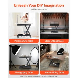 VEVOR Ηλεκτρικό Τραπέζι Ανύψωσης 71 εκ με 4 Τροχούς DDJSSJPT350LBSA...