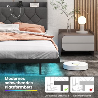 Costway  Μοντέρνο Υπέρυθρο Κρεβάτι με LED Φώτα και Ρυθμιζόμενο Μαξι...