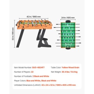 VEVOR Τραπέζι Επιτραπέζιας Ποδοσφαίρου 106 εκ. Αναδιπλούμενο για το...