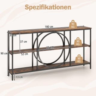 Κονσόλα Τραπέζι με Μεταλλικό Πλαίσιο 3 Επιπέδων με Αποθηκευτικό Χώρ... Κονσόλα Τραπέζι με Μεταλλικό Πλαίσιο 3 Επιπέδων με Αποθηκευτικό Χώρ...