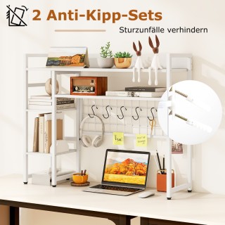 Costway Λευκή Επιτραπέζια Ραφιέρα με 4 Αποθηκευτικούς Χώρους & 6 Γ... Costway Λευκή Επιτραπέζια Ραφιέρα με 4 Αποθηκευτικούς Χώρους & 6 Γ...