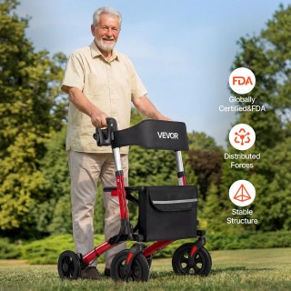 VEVOR Πτυσσόμενος Περιπατητήρας με Κάθισμα για Ηλικιωμένους, Ελαφρύ...