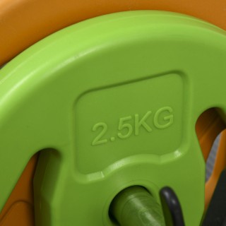 HOMCOM Σετ Μπάρας και Δίσκων 20kg, Ø28x130cm, Πολύχρωμο A91-260V00MX