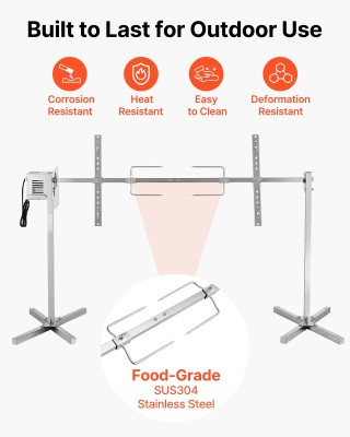VEVOR Ηλεκτρική Σούβλα BBQ 8 Επιπέδων με Ικανότητα Φορτίου 60kg KZS...
