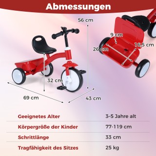Costway Παιδικό Τρίκυκλο με Φωτιζόμενους Τροχούς, Ρυθμιζόμενο Κάθισ... Costway Παιδικό Τρίκυκλο με Φωτιζόμενους Τροχούς, Ρυθμιζόμενο Κάθισ...