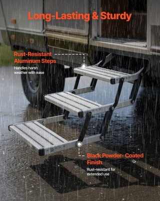 VEVOR Αναδιπλούμενα Χειροκίνητα Σκαλοπάτια RV 3 Βημάτων από Αλουμίν...