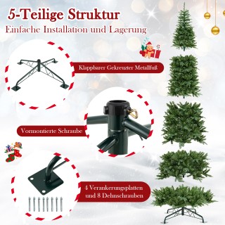 Costway 360 εκ. Τεχνητό Χριστουγεννιάτικο Δέντρο με Γρήγορη Σύνδεση...