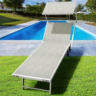 BAKAJI Ξαπλώστρα Παραλίας Αλουμινίου με Σκίαστρο LIDO Γκρι Θάλασσα... BAKAJI Ξαπλώστρα Παραλίας Αλουμινίου με Σκίαστρο LIDO Γκρι Θάλασσα...