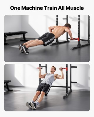 VEVOR Πολυόργανο Power Cage με Ρυθμιζόμενο Ύψος για Οικιακή Γυμναστ...