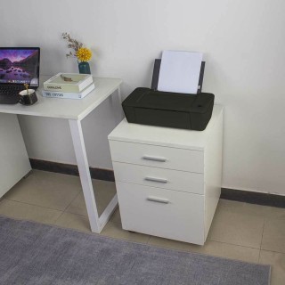 BAKAJI Συρταριέρα Γραφείου Ξύλινη MDF Ντουλάπι Εκτυπωτή 3 Συρτάρια... BAKAJI Συρταριέρα Γραφείου Ξύλινη MDF Ντουλάπι Εκτυπωτή 3 Συρτάρια...