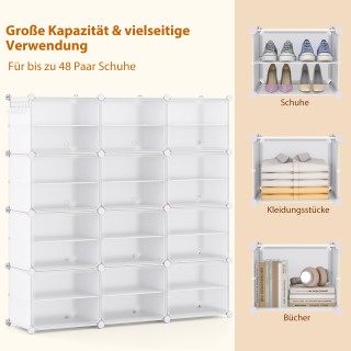 Costway Οργανωτής Παπουτσιών 124 x 32 x 125 εκ DIY Λευκή Πλαστική Ν... Costway Οργανωτής Παπουτσιών 124 x 32 x 125 εκ DIY Λευκή Πλαστική Ν...