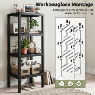 Costway Στενή πλαστική ραφιέρα 4 επιπέδων για μπάνιο και κουζίνα, μ... Costway Στενή πλαστική ραφιέρα 4 επιπέδων για μπάνιο και κουζίνα, μ...