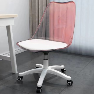 Shally Dogan Καρέκλα Γραφείου με ρόδες και Διαφανή Πλάτη Ροζ Πολυθ... Shally Dogan Καρέκλα Γραφείου με ρόδες και Διαφανή Πλάτη Ροζ Πολυθ...