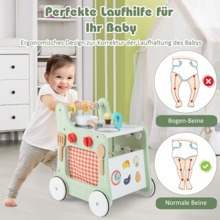 Costway Παιδική Ξύλινή Πολυλειτουργική Περπατούρα 6-σε-1 με Κουζ... Costway Παιδική Ξύλινή Πολυλειτουργική Περπατούρα 6-σε-1 με Κουζ...