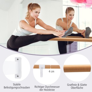 Costway Σύστημα Τοίχου Μπαλέτου από Φυσικό Ξύλο Οξιάς SP37861WH Costway Σύστημα Τοίχου Μπαλέτου από Φυσικό Ξύλο Οξιάς SP37861WH