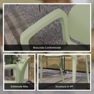 Outsunny Σετ 4 Στοιβαζόμενες Καρέκλες Κήπου από PP με Μοντέρνο Σχεδ... Outsunny Σετ 4 Στοιβαζόμενες Καρέκλες Κήπου από PP με Μοντέρνο Σχεδ...