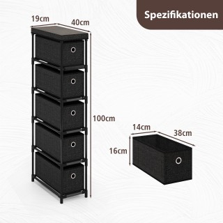 Costway Στενή Συρταριέρα με 5 Συρτάρια - Λεπτός Πύργος Αποθήκευσης ... Costway Στενή Συρταριέρα με 5 Συρτάρια - Λεπτός Πύργος Αποθήκευσης ...