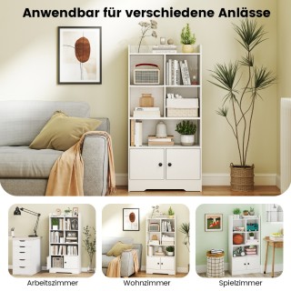 Costway Πολυλειτουργική Βιβλιοθήκη με Πόρτες και Αποθηκευτικό Χώρο ...