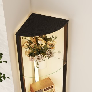 HOMCOM Λάμπα Δαπέδου με 5 Ράφια και LED Φωτισμό, 3 Επίπεδα Φωτεινότ...