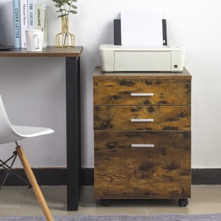 BAKAJI Αρχοντικό Ξύλινο Γραφείο Γραφείου από MDF με 3 Αντικέ Συρτάρ...