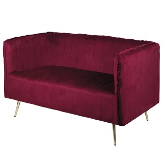 Galileo Διθέσιος καναπές μπορντό Sibilla 126x75x82 cm σε ξύλο με κά...