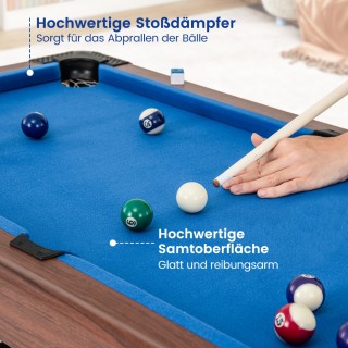 Costway Ξύλινο Τραπέζι Μπιλιάρδου με 2 Στέκες, 2 Κιμωλίες, Τρίγωνο ...