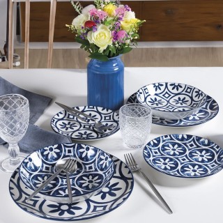 Villa DEste  Σετ πιάτων 18 τεμαχίων από πορσελάνη για 6 θέσεις τραπ...