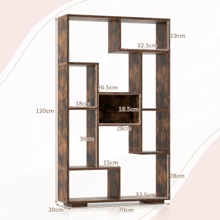 Μοντέρνα Ραφιέρα με Γεωμετρικό Σχέδιο και Ανοιχτά Τμήματα 70 x 20 x...