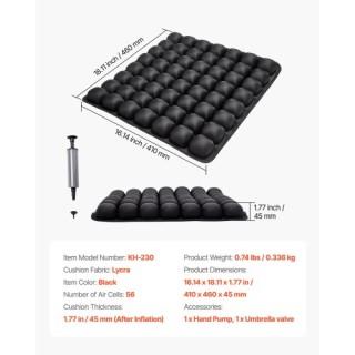 VEVOR Φουσκωτό Μαξιλάρι Καθίσματος 3D για Ανακούφιση Πίεσης LYDCGZD... VEVOR Φουσκωτό Μαξιλάρι Καθίσματος 3D για Ανακούφιση Πίεσης LYDCGZD...