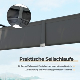 Costway Εξωτερική Πέργκολα 310 x 310 cm με Επεκτάσιμο Σκίαστρο και... Costway Εξωτερική Πέργκολα 310 x 310 cm με Επεκτάσιμο Σκίαστρο και...