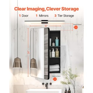 VEVOR Ντουλάπι Φαρμάκων 16 x 24 με Ρυθμιζόμενα Ράφια και Καθρέφτη J... VEVOR Ντουλάπι Φαρμάκων 16 x 24 με Ρυθμιζόμενα Ράφια και Καθρέφτη J...