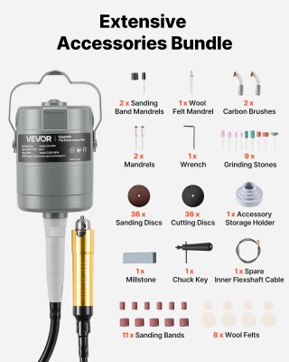 VEVOR Εύκαμπτος Ατράκτου Τροχός 780W 25000RPM με Ποδόπληκτρο και Σε...