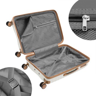 PROVITERA Σετ 4 Σκληρές Βαλίτσες Λευκό Πέρλα από Ανθεκτικό Πολυπροπ...